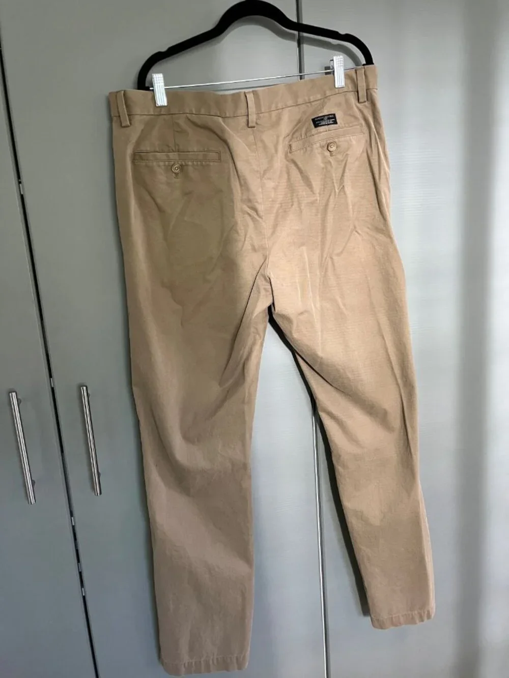 Banana Republic pants men Aiden CHINO 36 X 34 light khaki stone 100% cotton prep